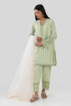 Stitched Green Printed Shirt