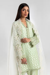 Stitched Green Printed Shirt