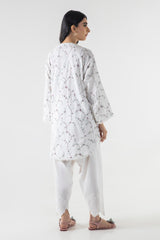 Stitched Off White Embroidered Shirt