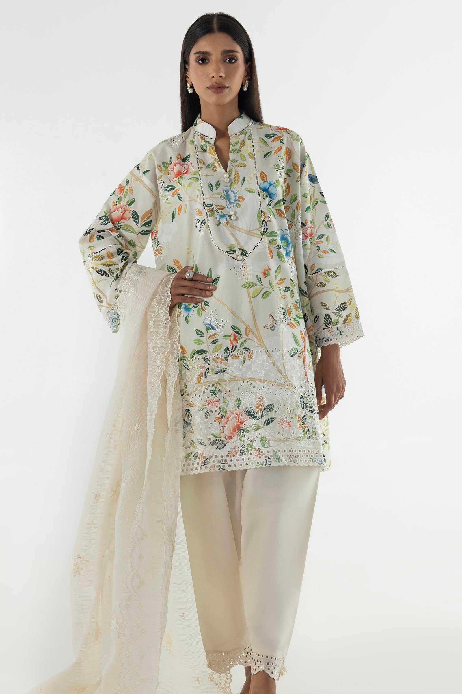 Stitched Lawn Embroidered Shirt Secondary image