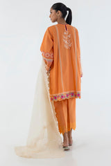 Stitched Orange Embroidered Shirt + Culotte