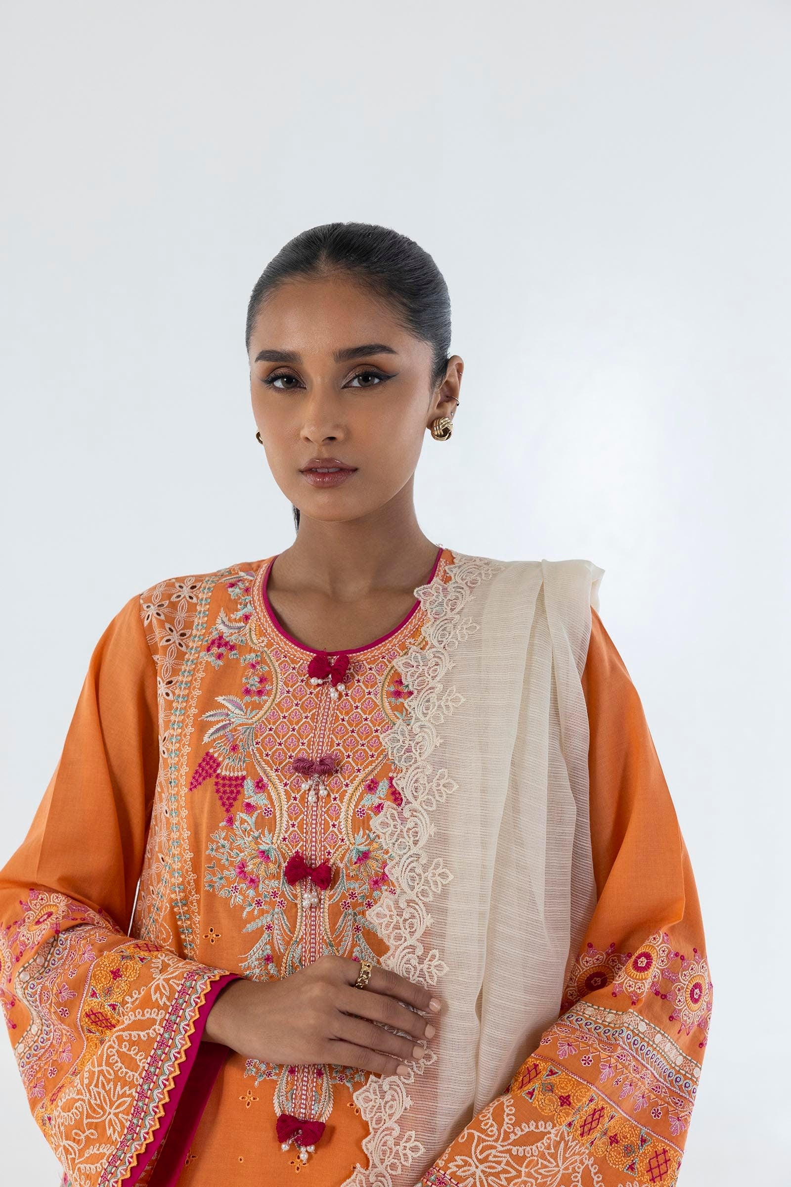 Stitched Orange Embroidered Shirt + Culotte Secondary image