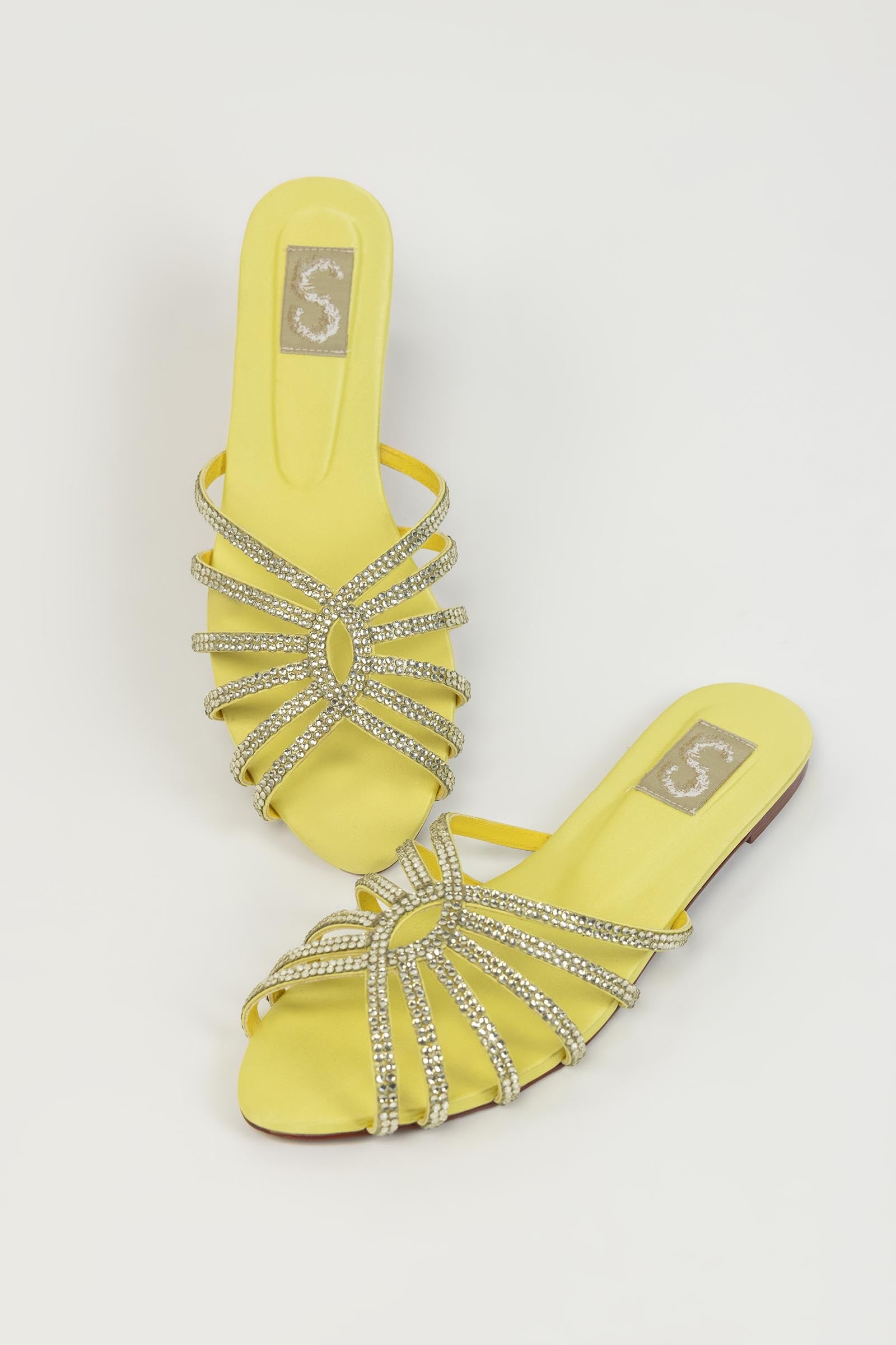 Light Green Embellished Flats Secondary image
