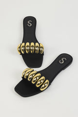 Black & Gold Flats