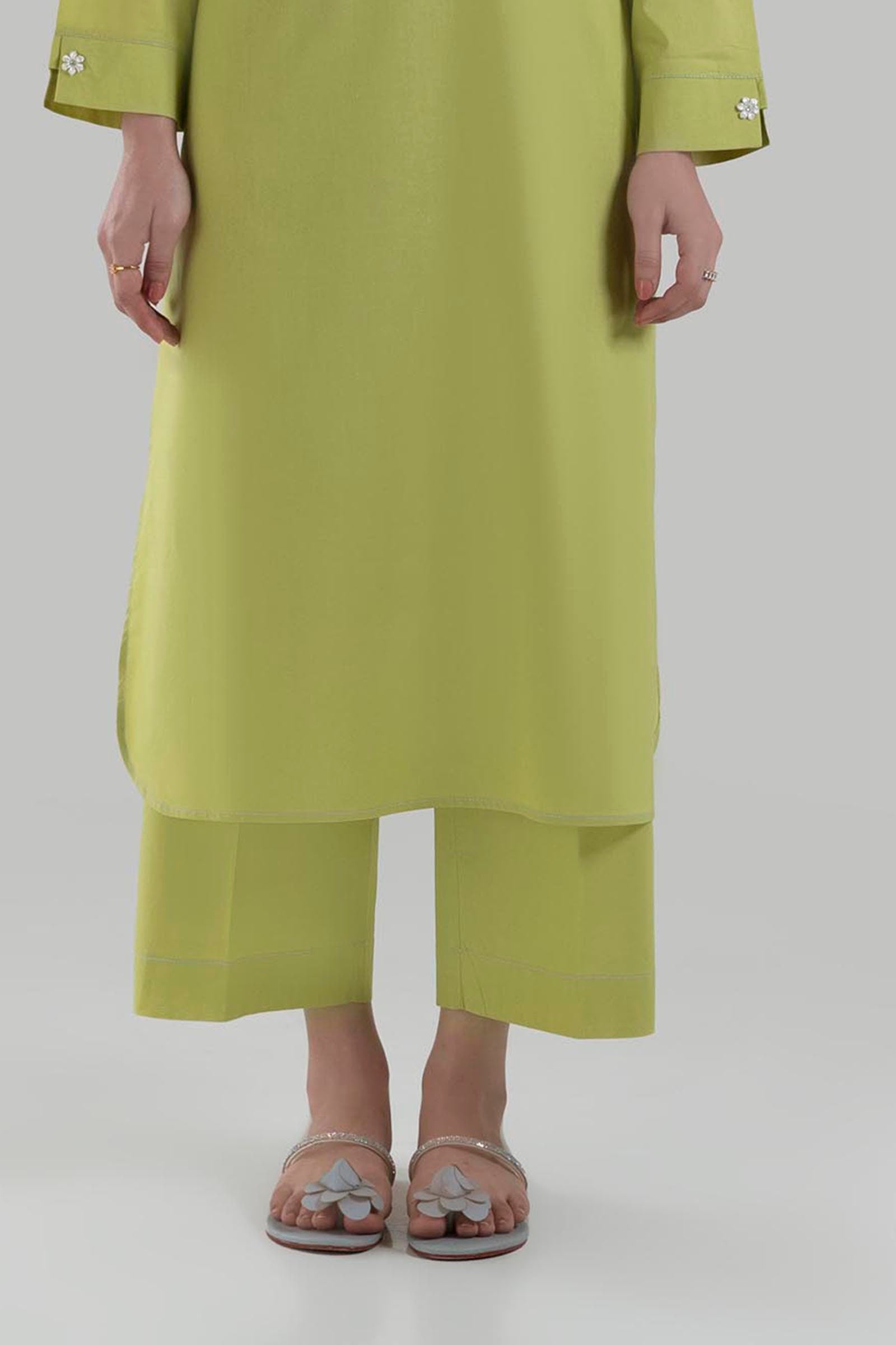 Stitched Green Culotte Main image