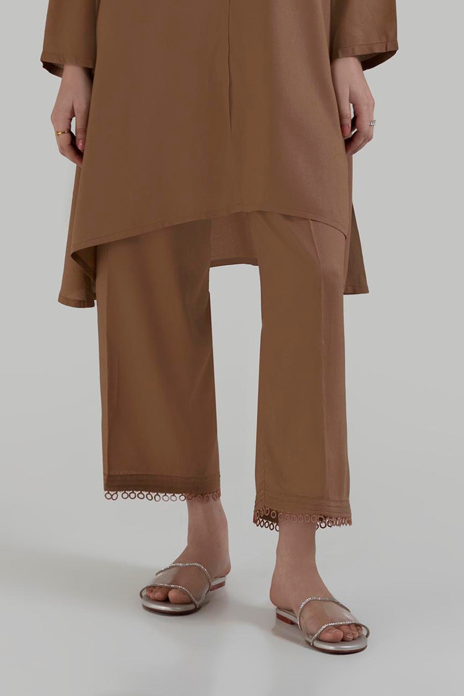 Stitched Brown Culotte Main image