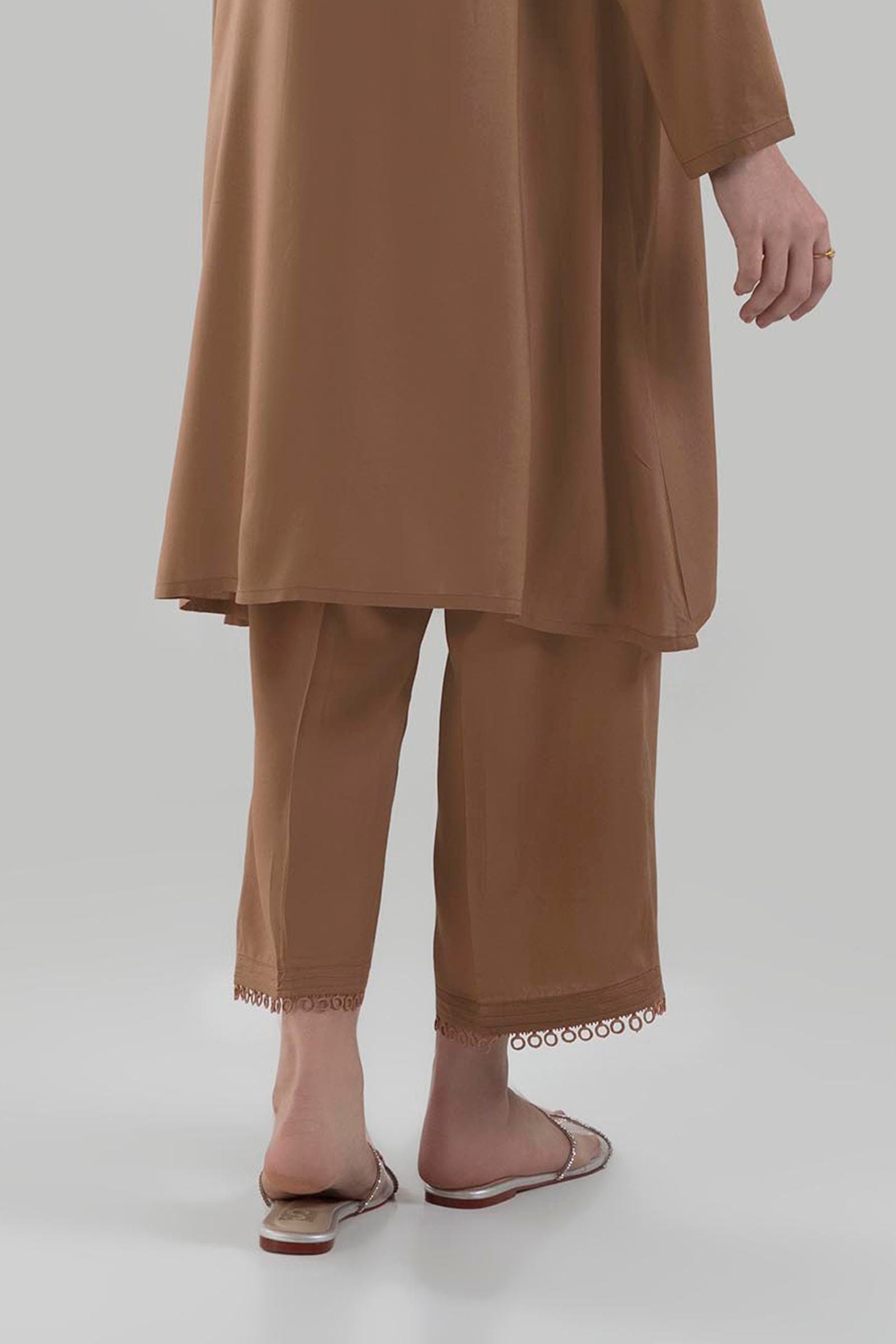 Stitched Brown Culotte Secondary image