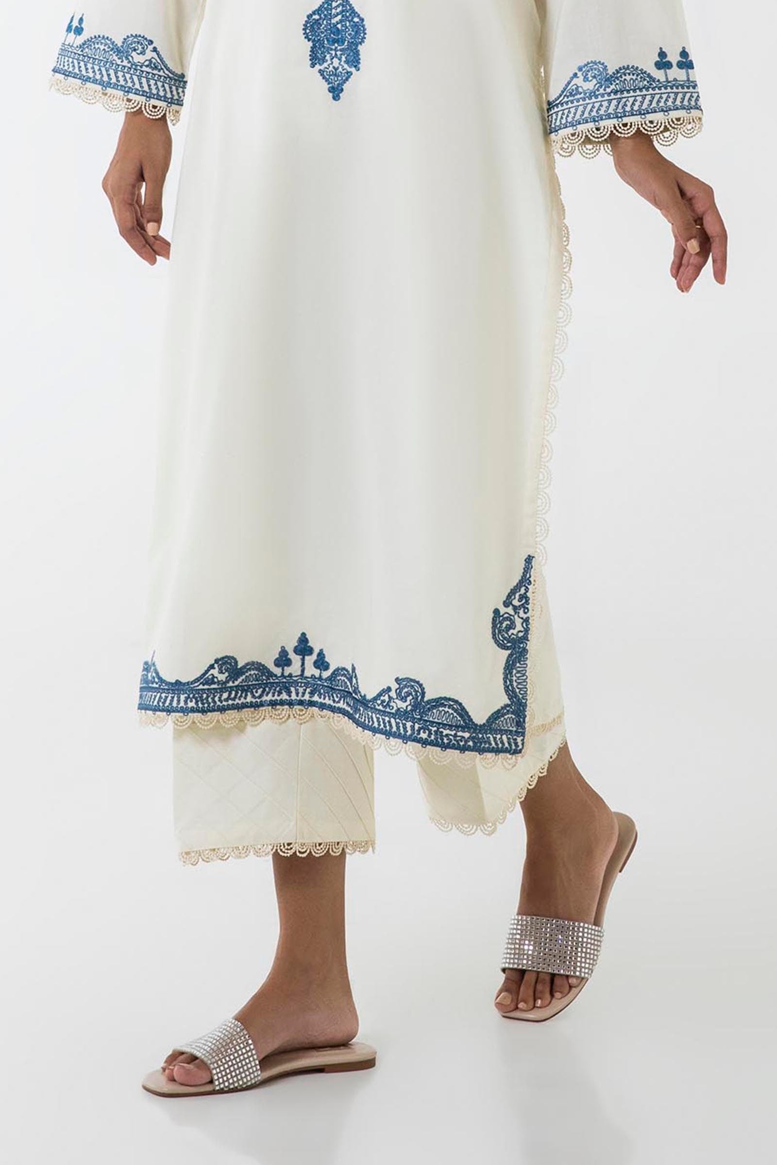 Stitched Cream Culotte Main image