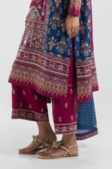 Stitched Magenta Embroidered Culotte