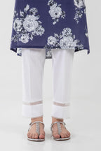 Stitched White Straight Pant
