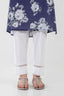 Stitched White Straight Pant