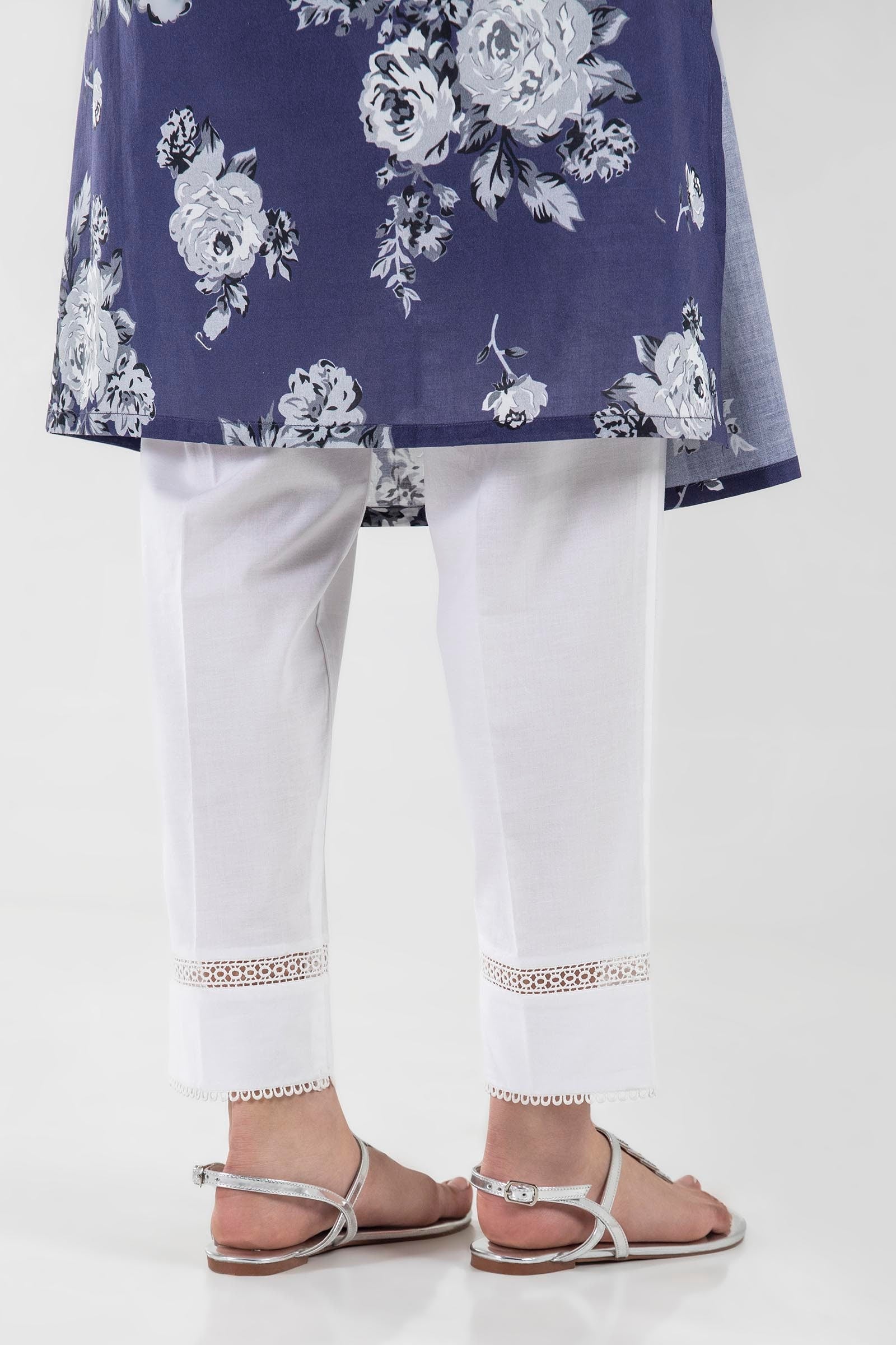 Stitched White Straight Pant Secondary image