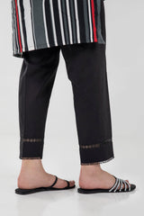 Stitched Black Straight Pant