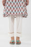 Stitched White Straight Pant
