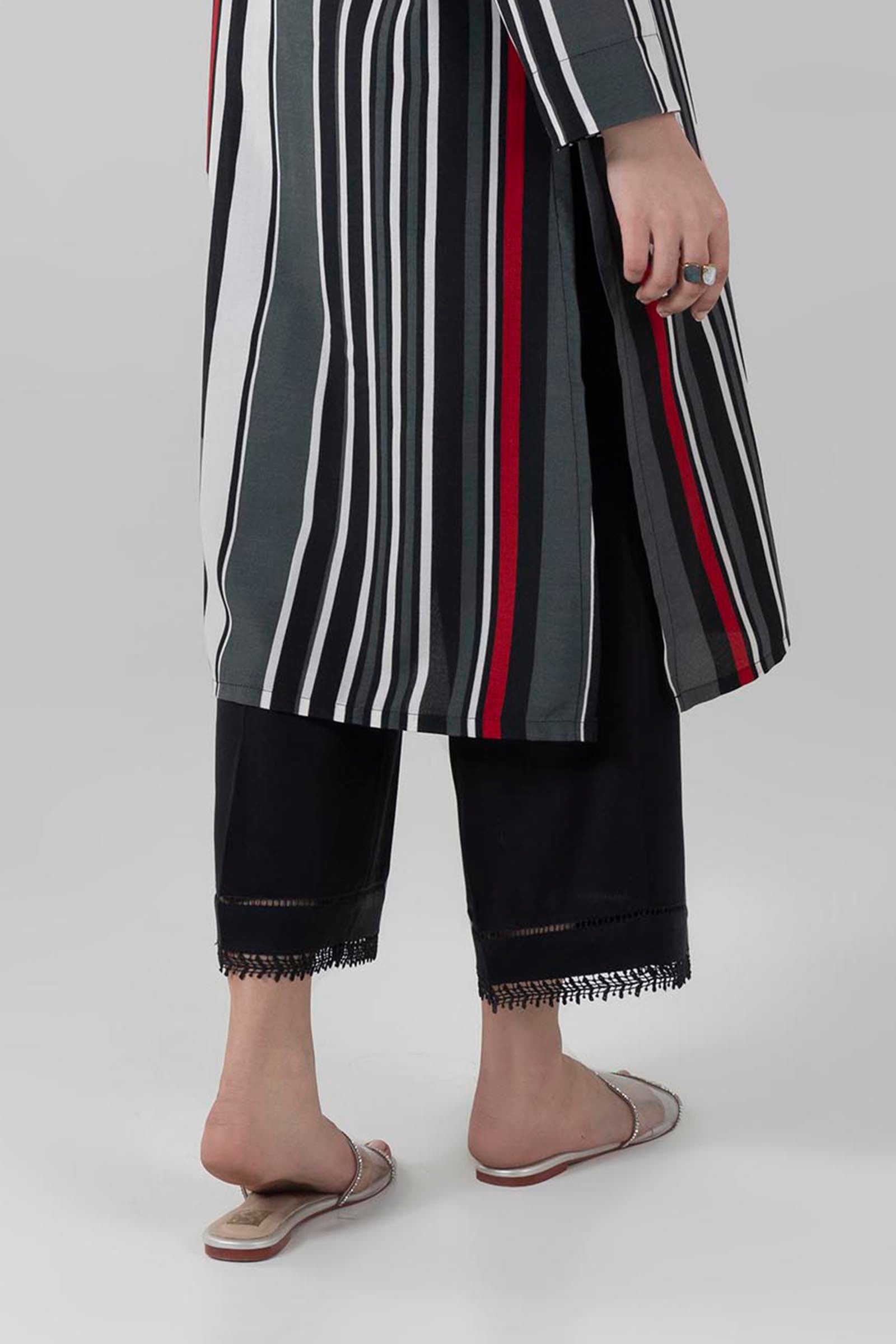 Stitched Black Culotte Secondary image