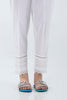 Stitched White Straight Trouser