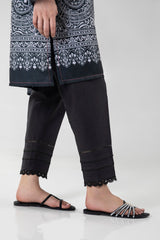 Stitched Black Straight Trouser