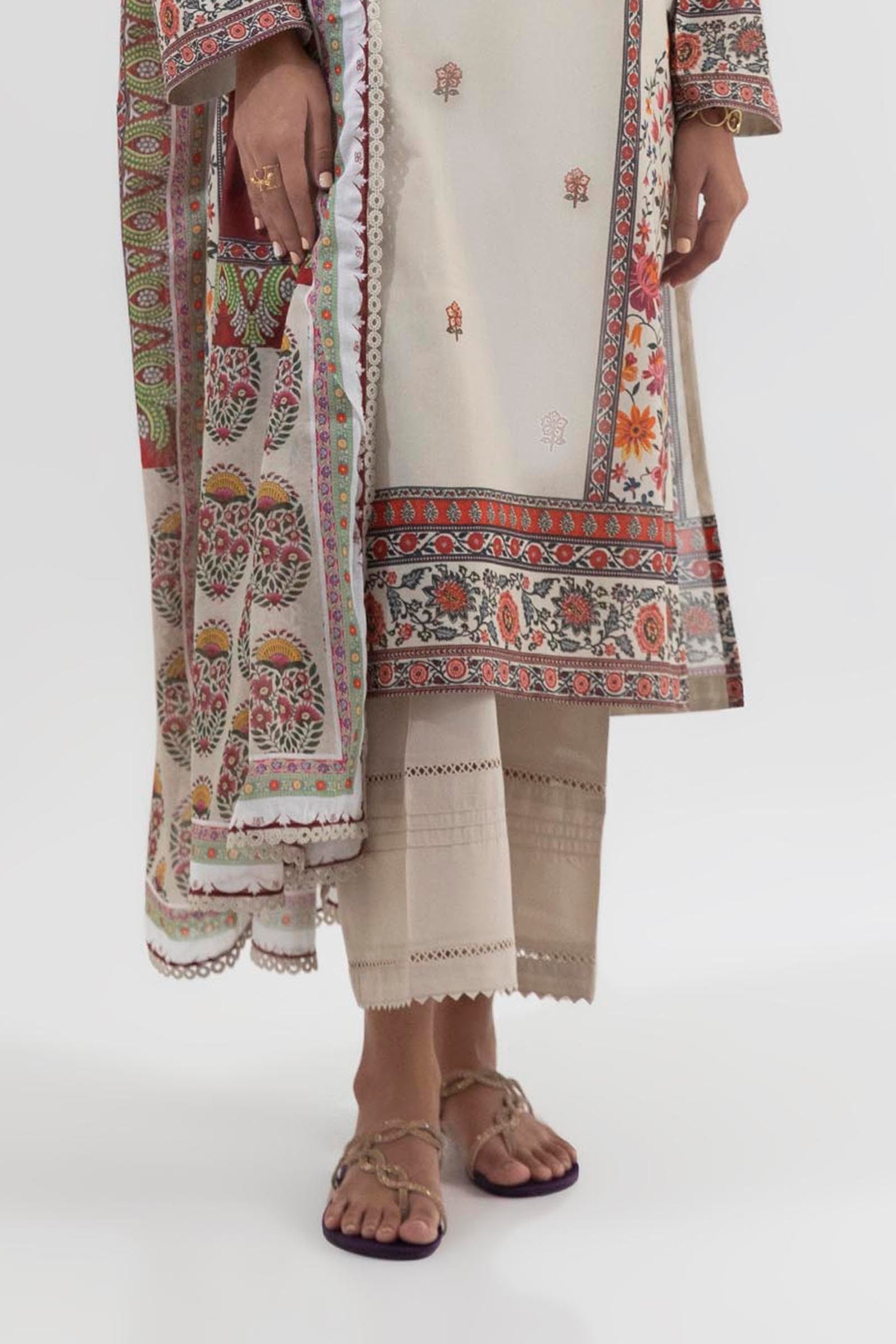 Stitched Beige Culotte Main image