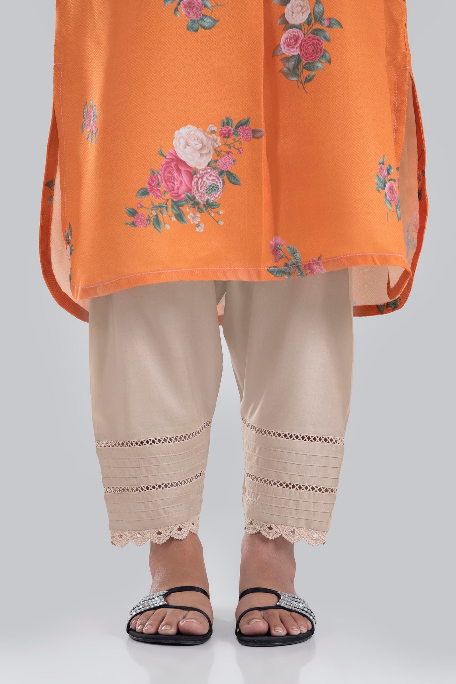 Stitched Beige Printed Shalwar Main image