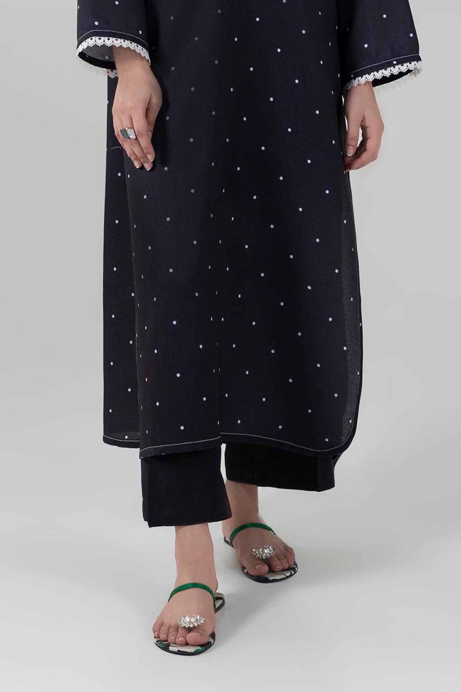 Stitched Black Culotte Main image