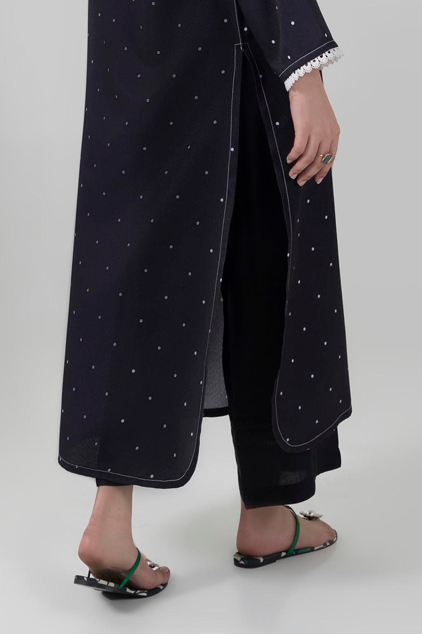Stitched Black Culotte Secondary image