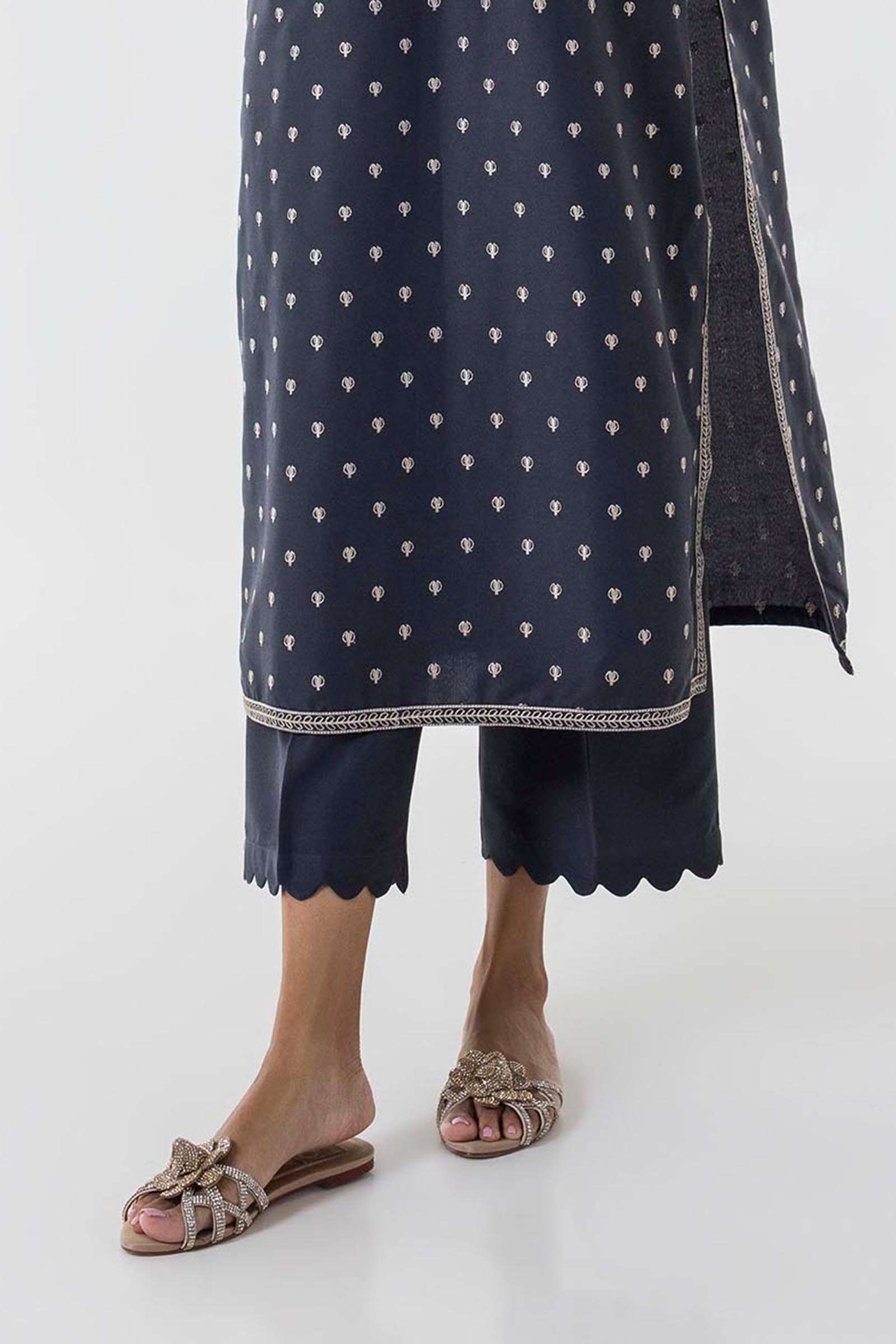 Stitched Grey Culotte Main image