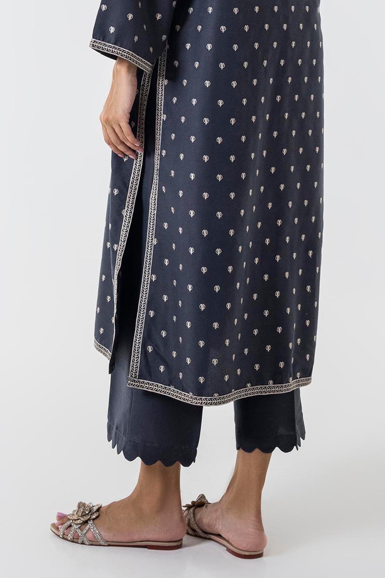 Stitched Grey Culotte Secondary image
