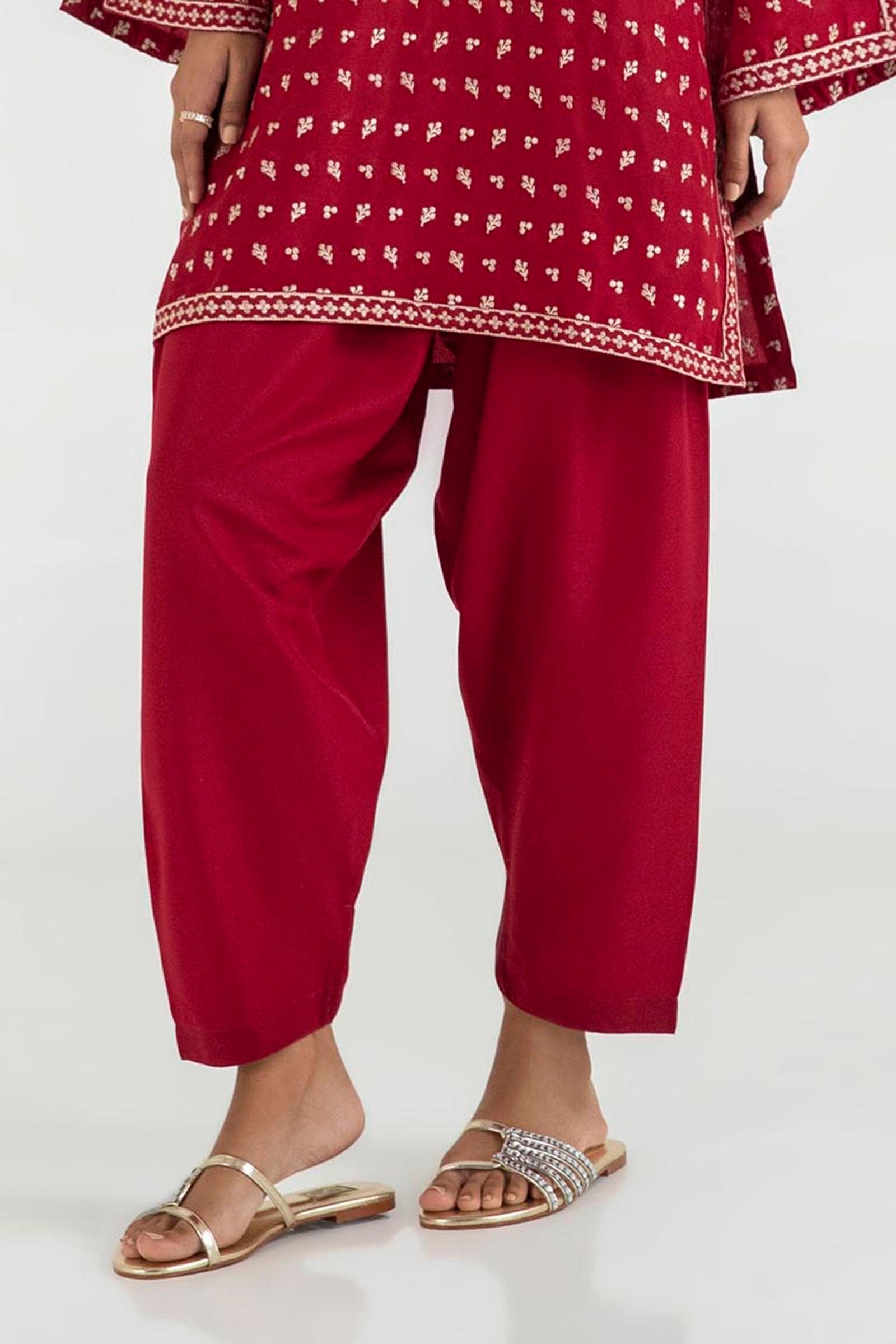 Stitched Maroon Shalwar Secondary image
