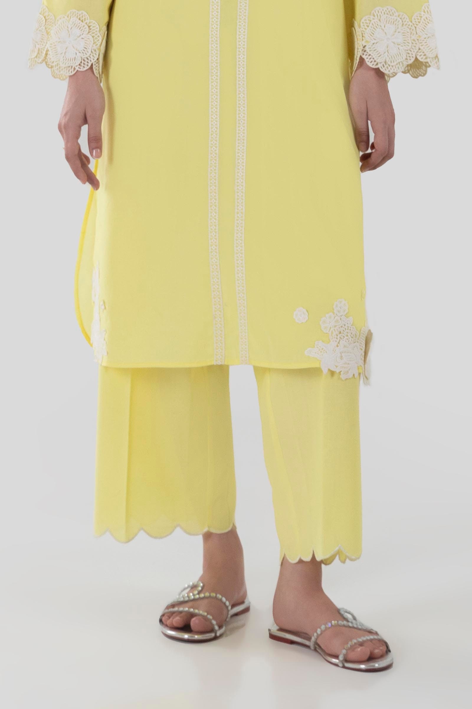 Stitched Yellow Culotte Main image