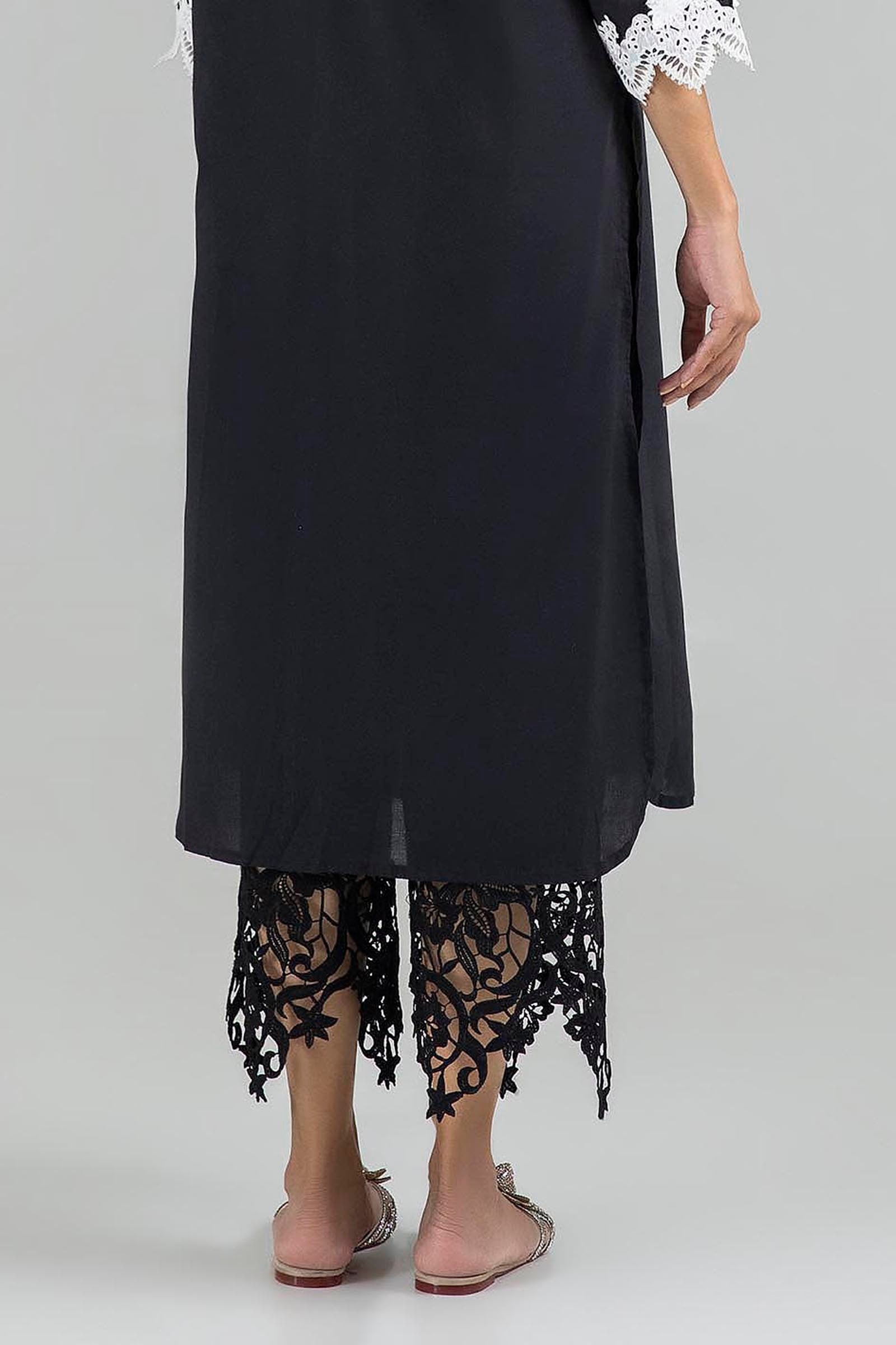 Stitched Black Culotte Secondary image