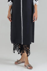 Stitched Black Culotte