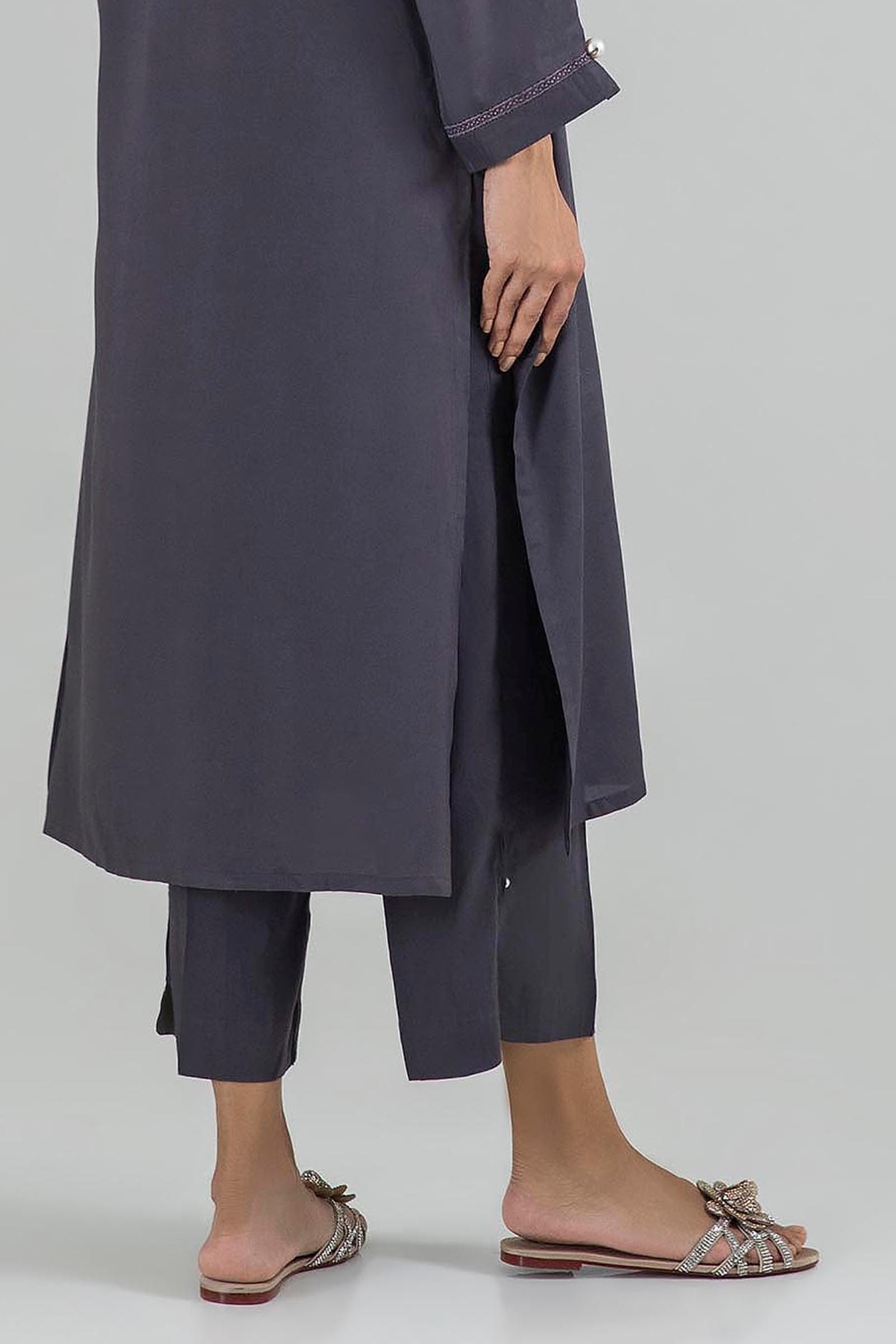 Stitched Grey Culotte Secondary image