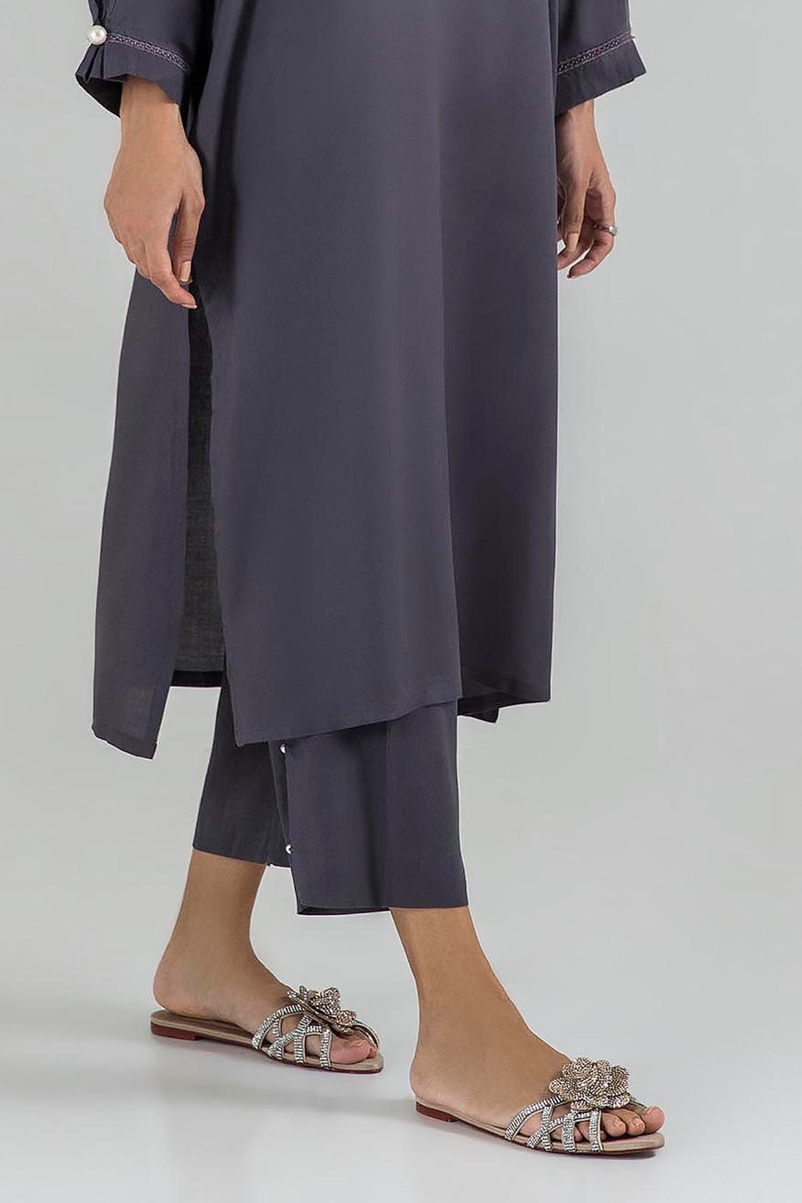 Stitched Grey Culotte Main image