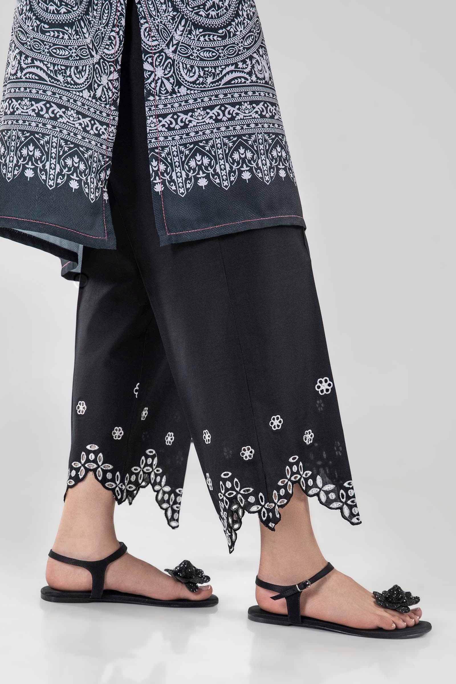 Stitched Black Culotte Secondary image