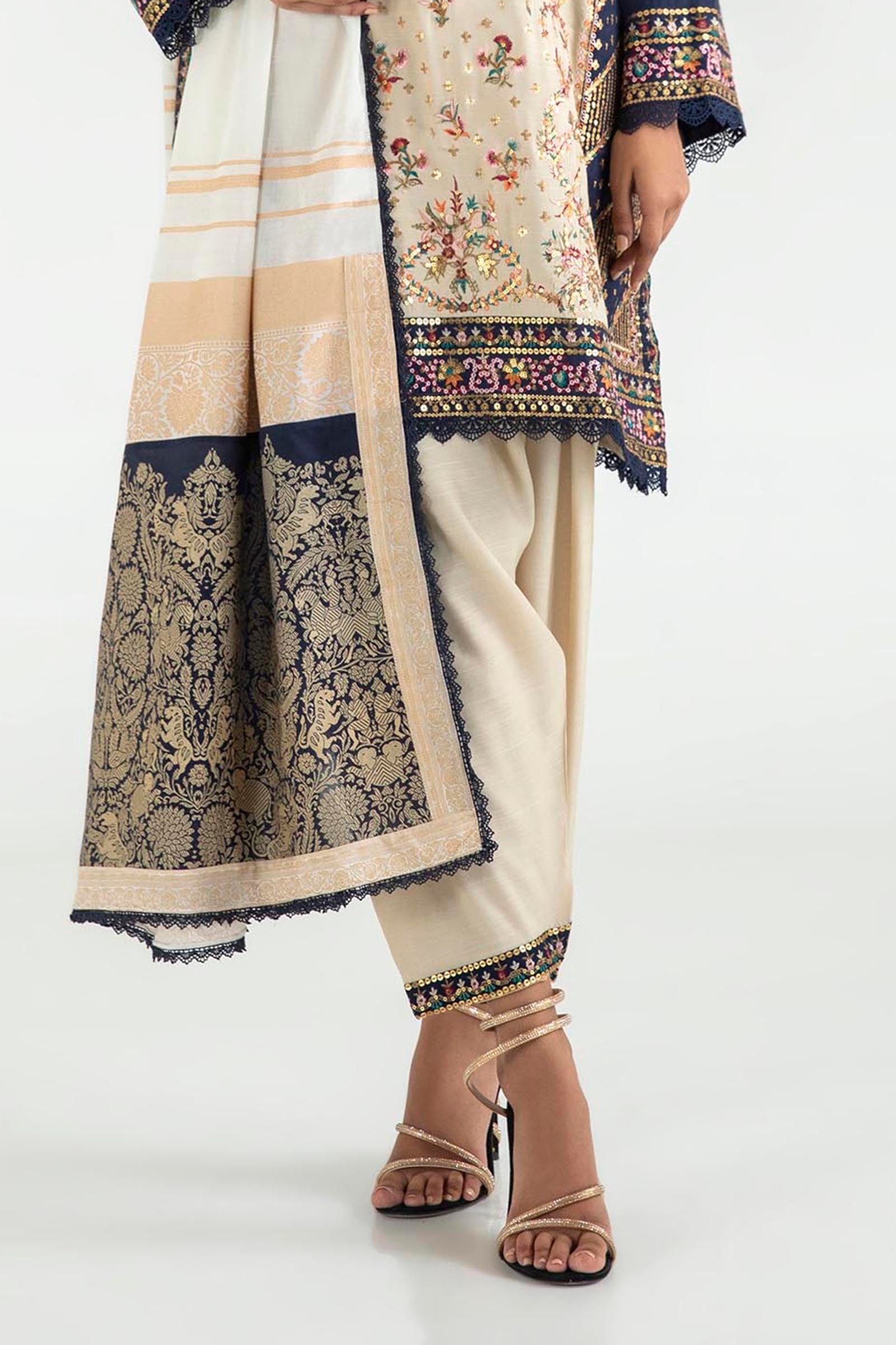 Stitched Beige Shalwar Main image