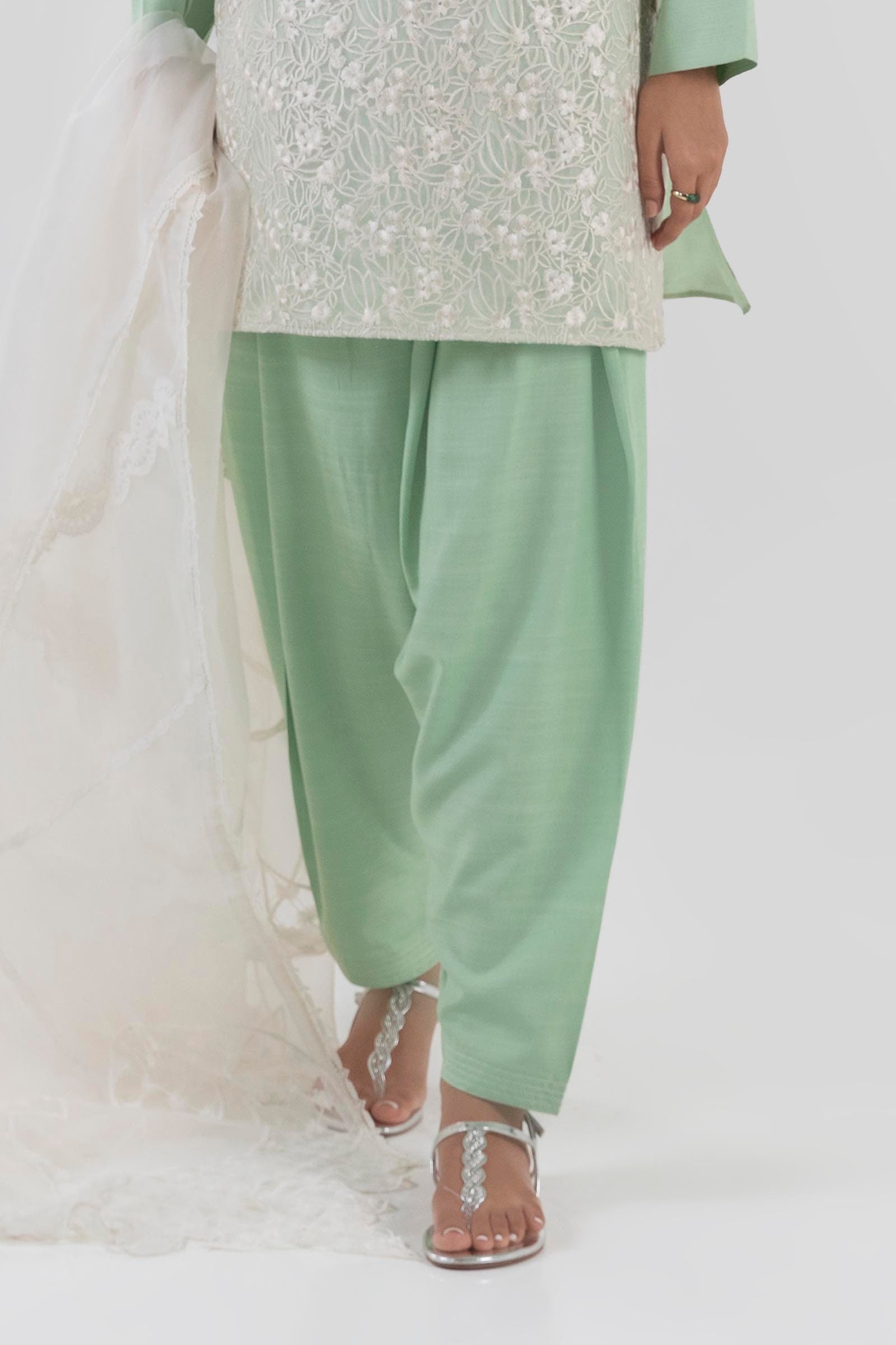Stitched Green Printed Shalwar Main image