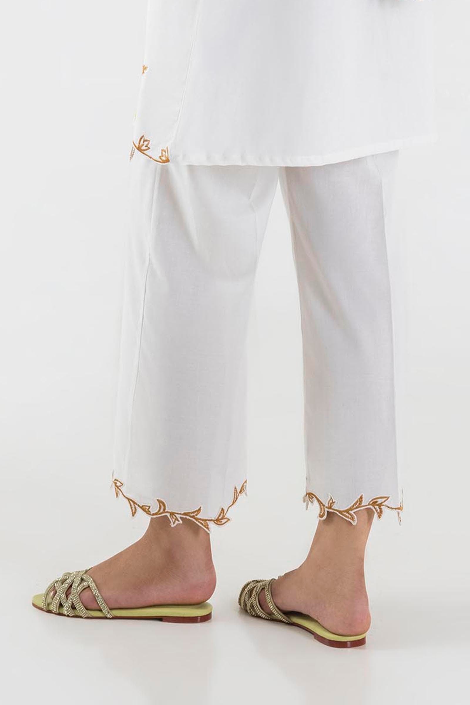 Stitched Off White Culotte Secondary image