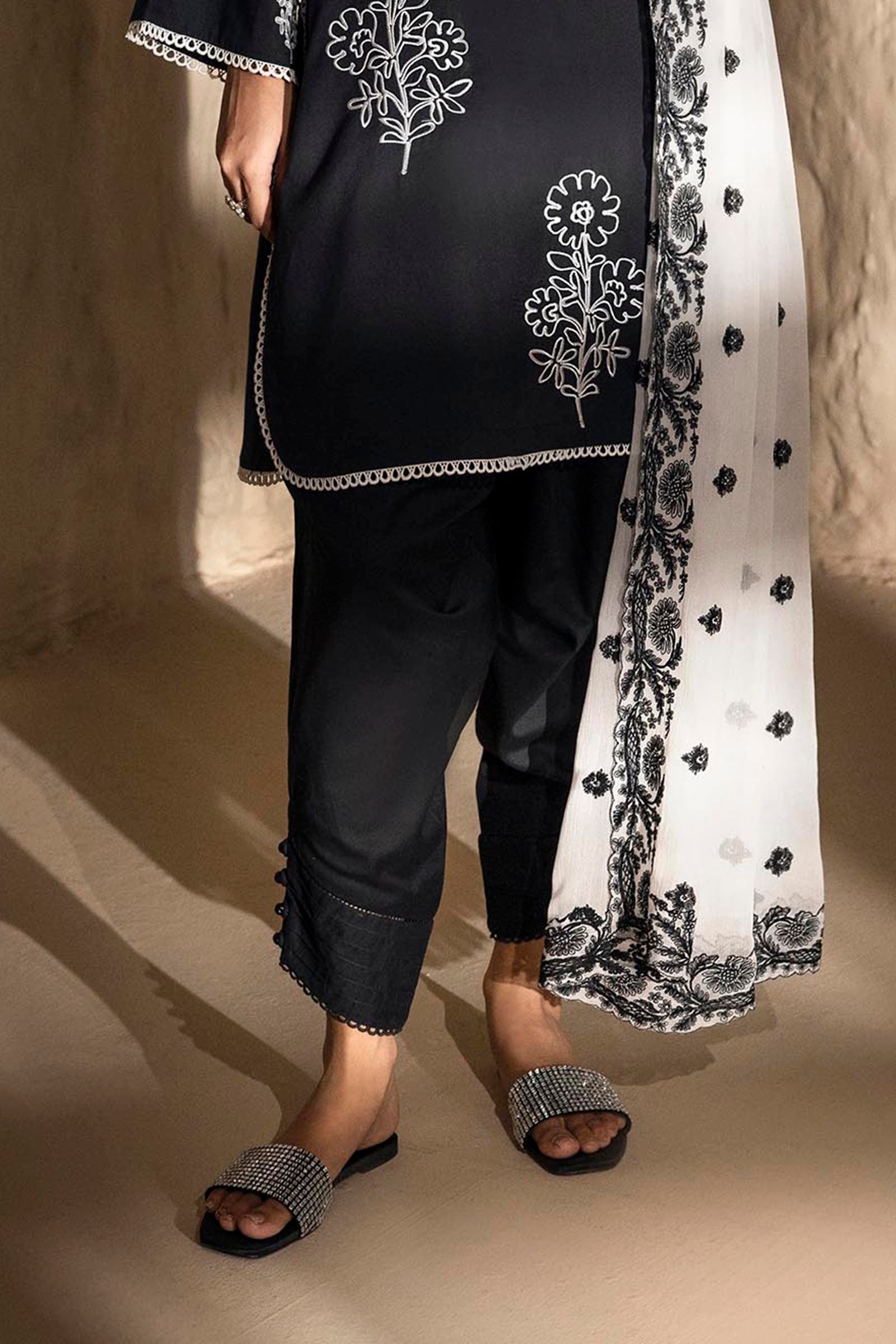Stitched Black Shalwar Secondary image