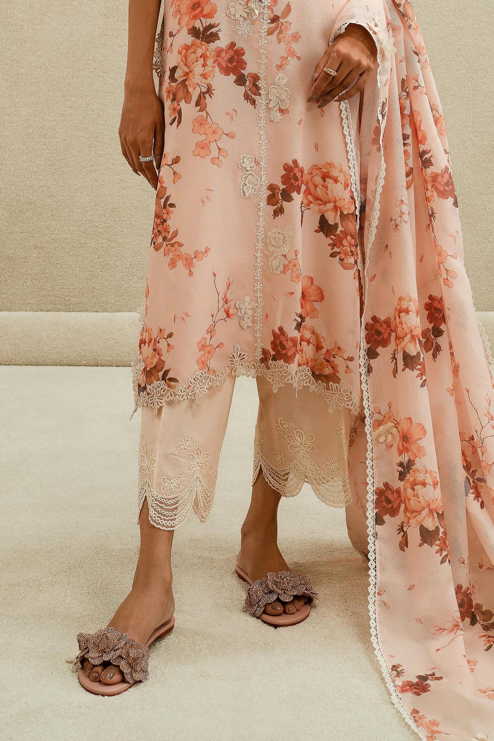 Stitched Peach Culotte Main image