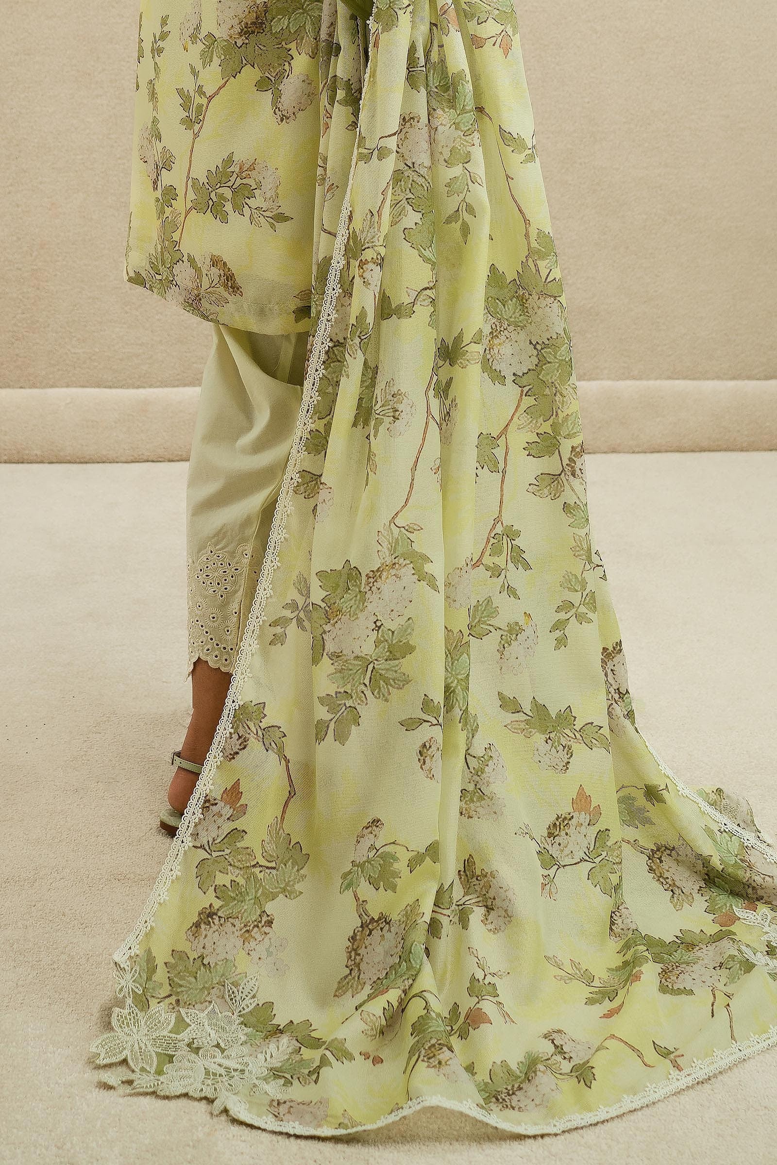Stitched Lime Embroidered Shalwar Main image