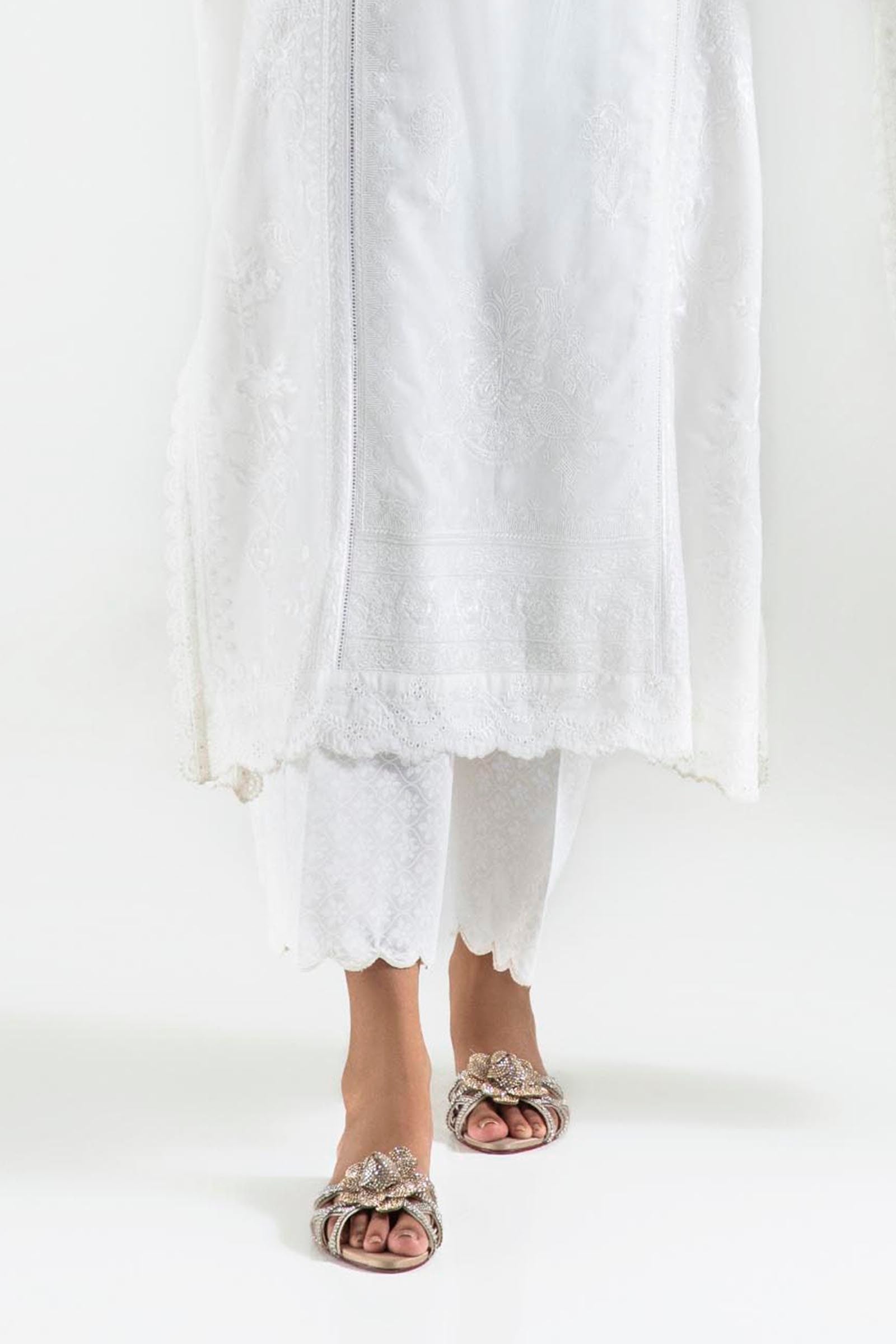 Stitched White Culotte