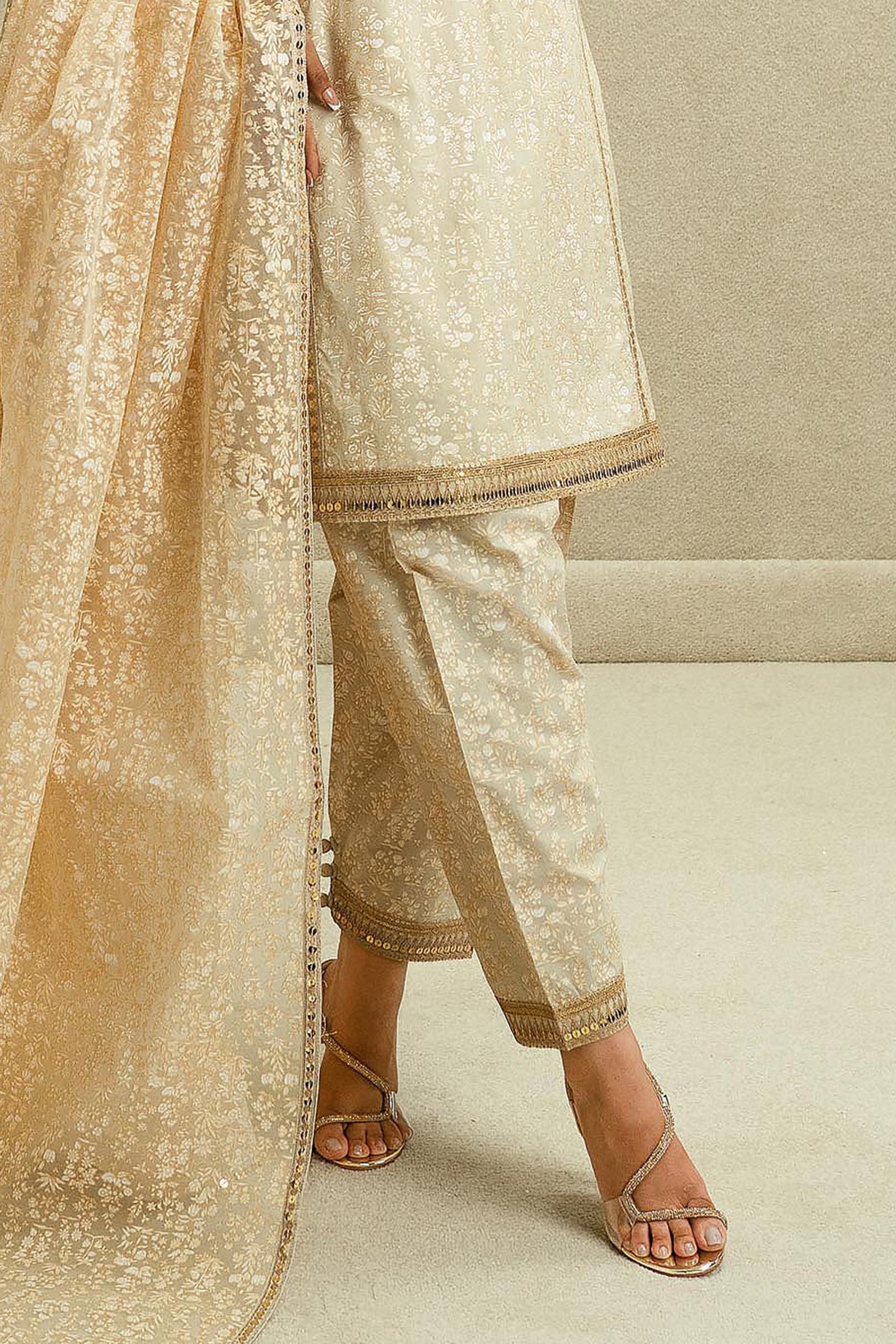Stitched Beige Shalwar Main image