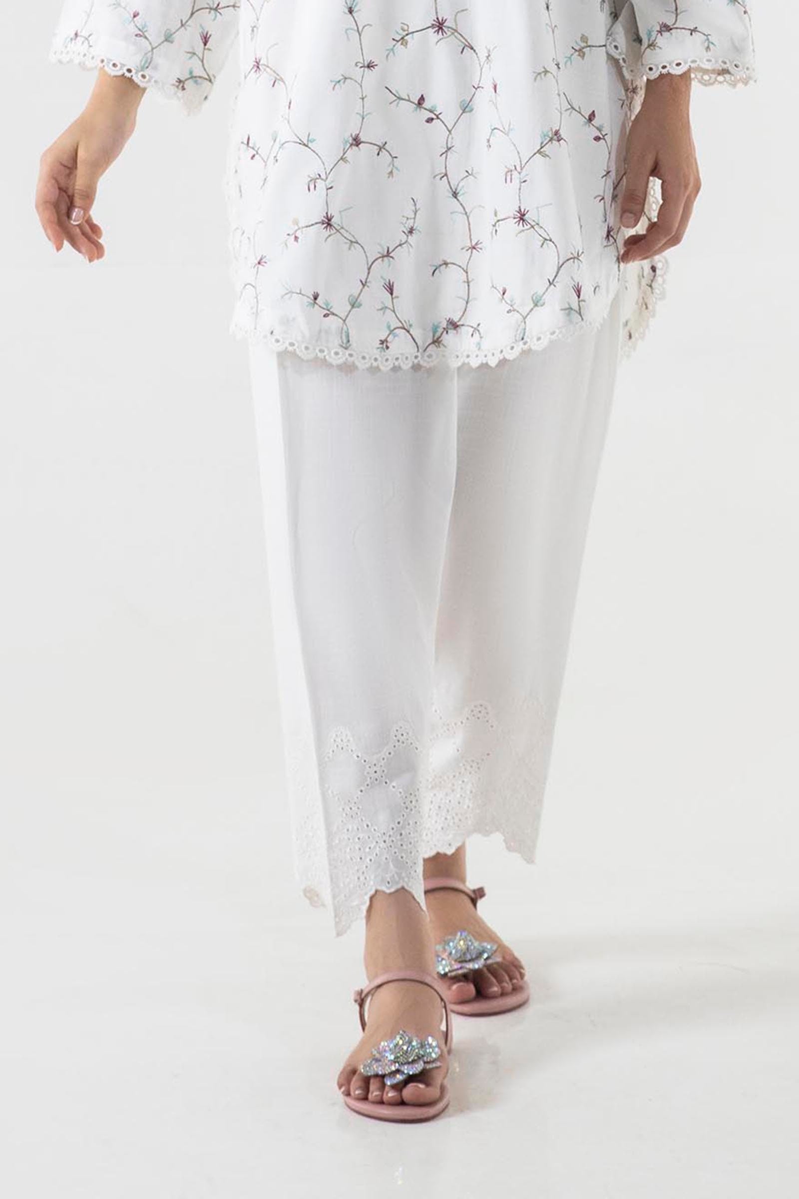 Stitched Off White Shalwar