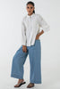 Stitched White Printed Shirt