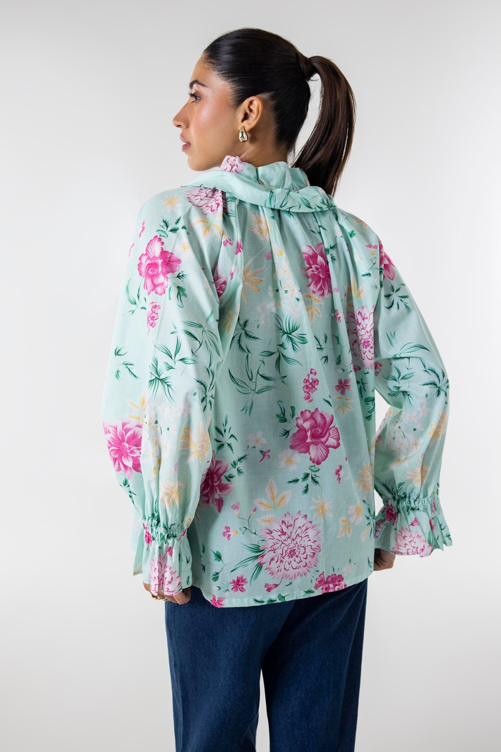 Stitched Raglan Printed Shirt