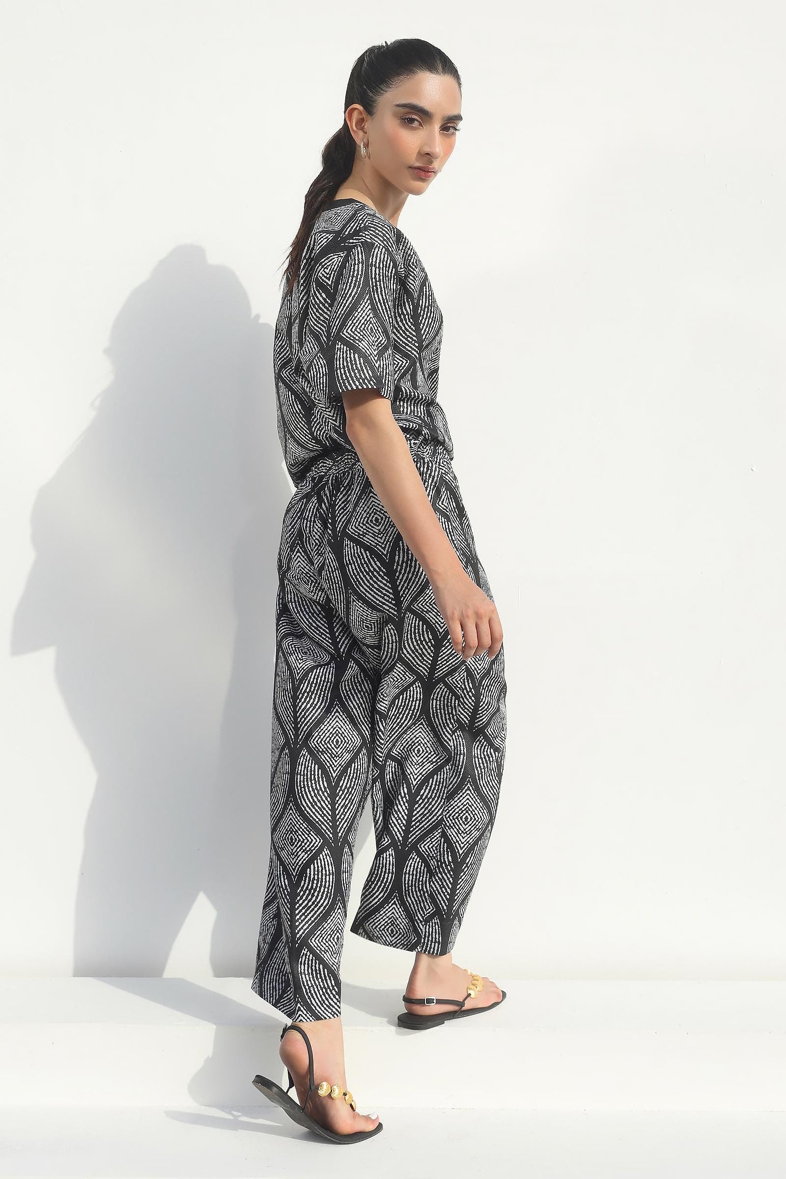 Stitched Black & White Co-ord + Culotte Secondary image
