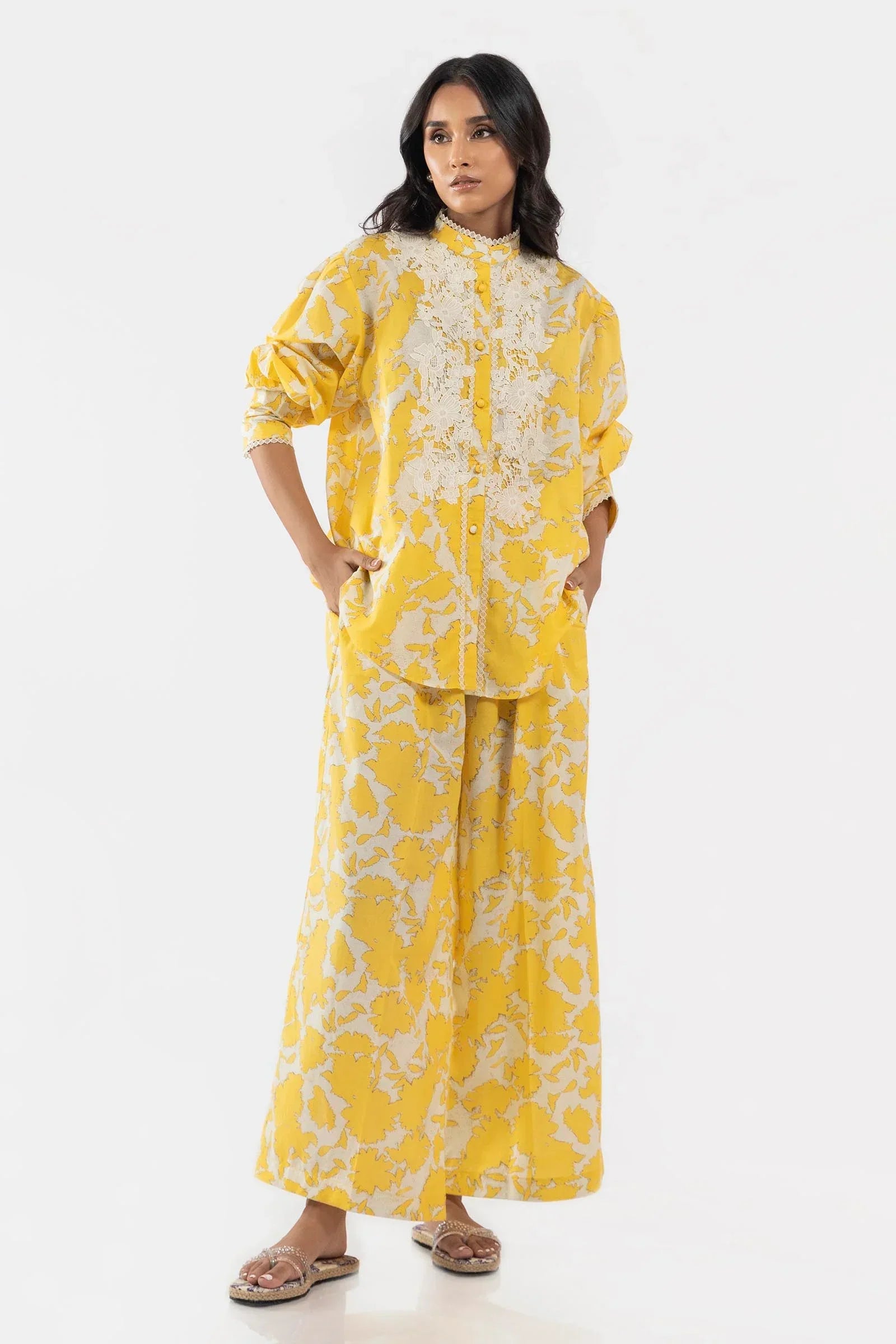 Stitched Embroidered Basic Shirt + Culotte Main image