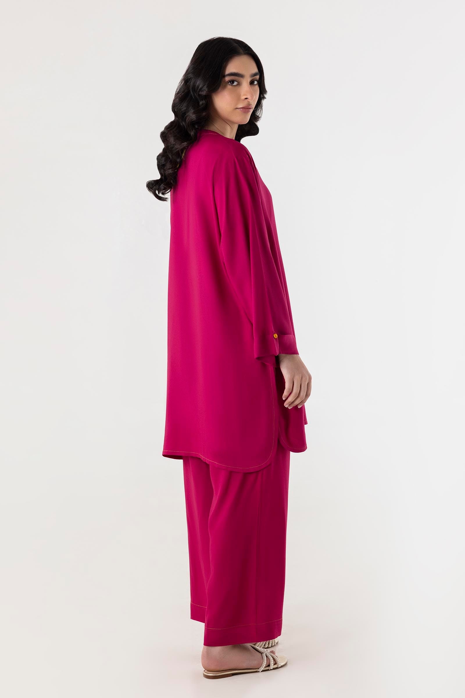 Stitched Pink Printed Shirt + Culotte Secondary image