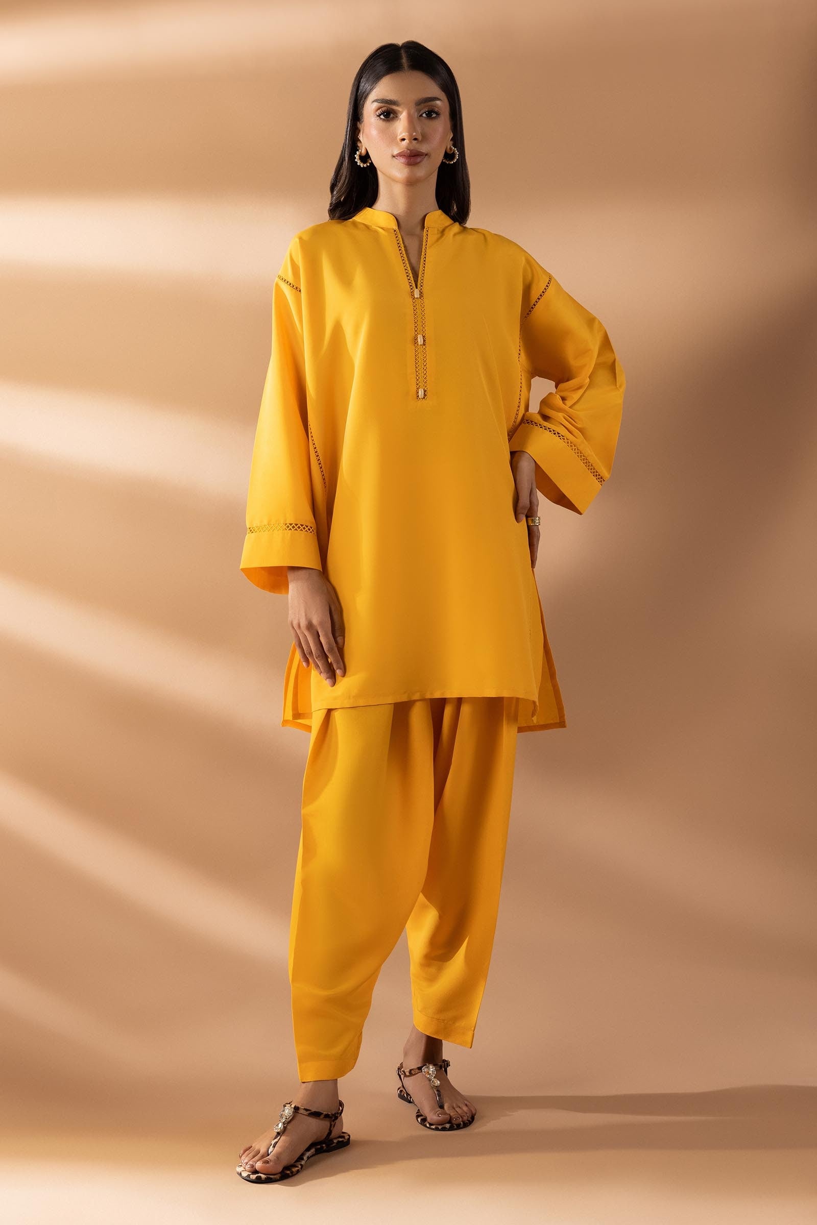 Stitched Linen Shirt + Shalwar Main image