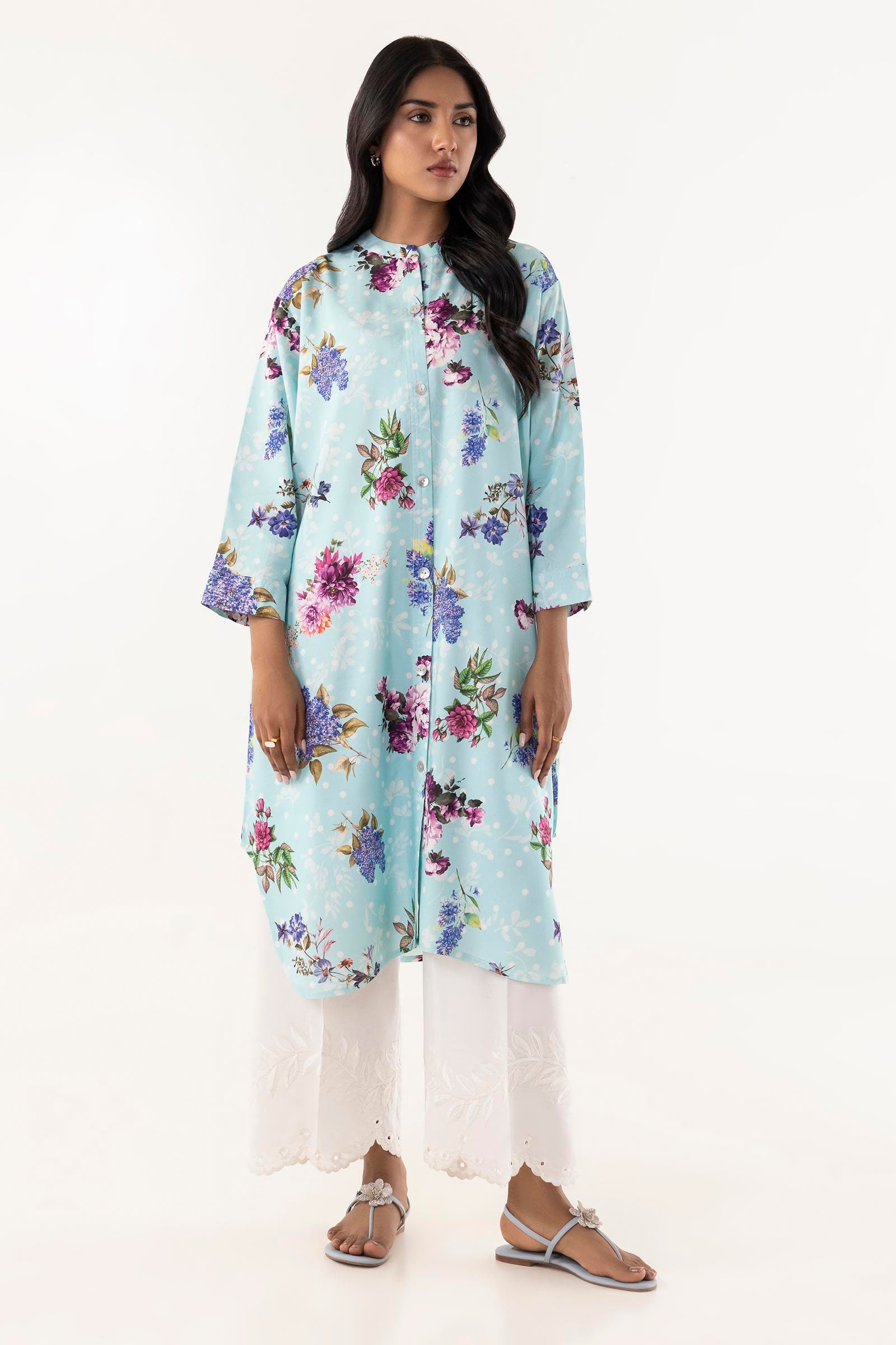 Stitched Linen Printed Shirt Main image